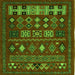 Square Southwestern Green Country Rug, abs5275grn