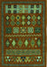 Machine Washable Southwestern Turquoise Country Area Rugs, wshabs5275turq