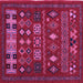 Square Southwestern Purple Country Rug, abs5275pur