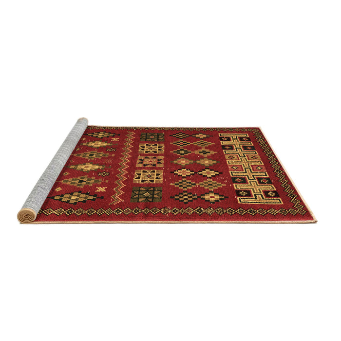 Sideview of Machine Washable Southwestern Brown Country Rug, wshabs5275brn