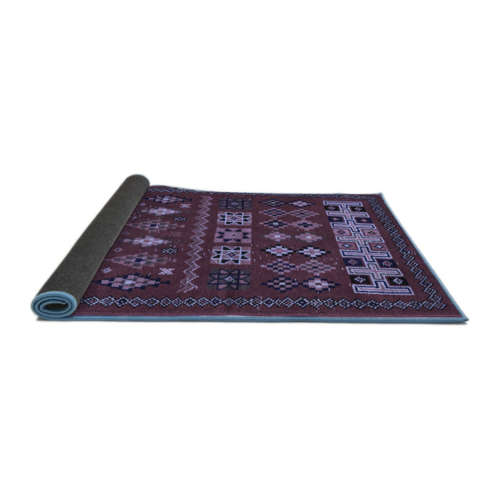 Sideview of Southwestern Blue Country Rug, abs5275blu