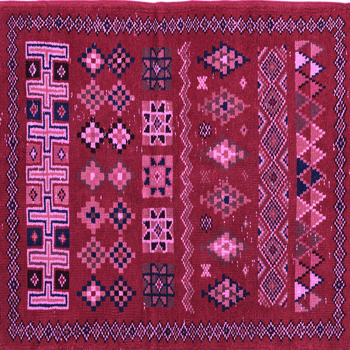 Square Machine Washable Southwestern Purple Country Area Rugs, wshabs5275pur
