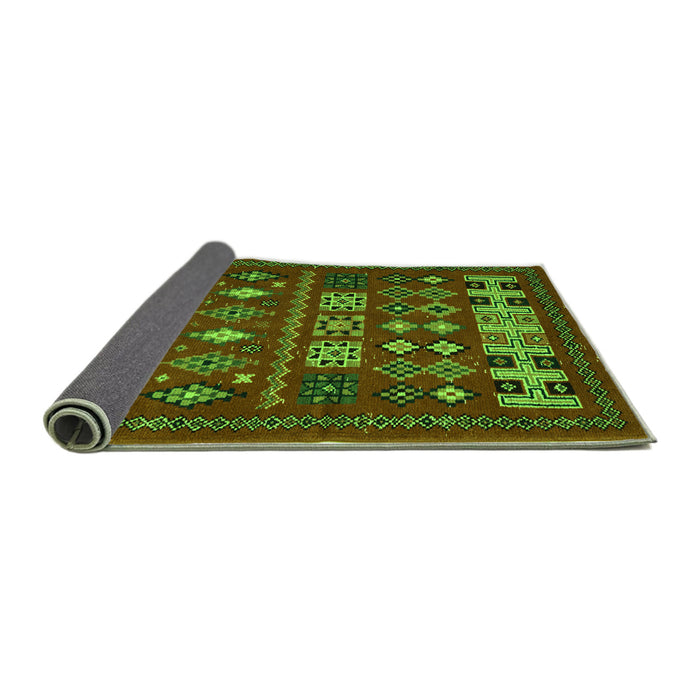 Sideview of Southwestern Green Country Rug, abs5275grn