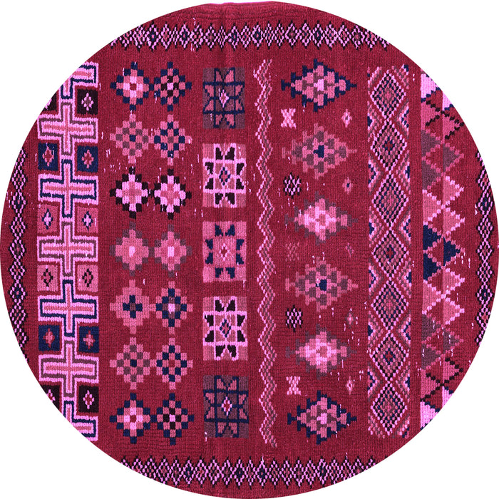Round Machine Washable Southwestern Purple Country Area Rugs, wshabs5275pur