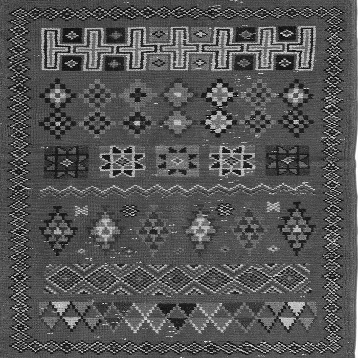 Square Machine Washable Southwestern Gray Country Rug, wshabs5275gry