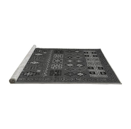 Sideview of Machine Washable Southwestern Gray Country Rug, wshabs5275gry