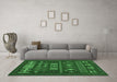 Machine Washable Southwestern Emerald Green Country Area Rugs in a Living Room,, wshabs5275emgrn