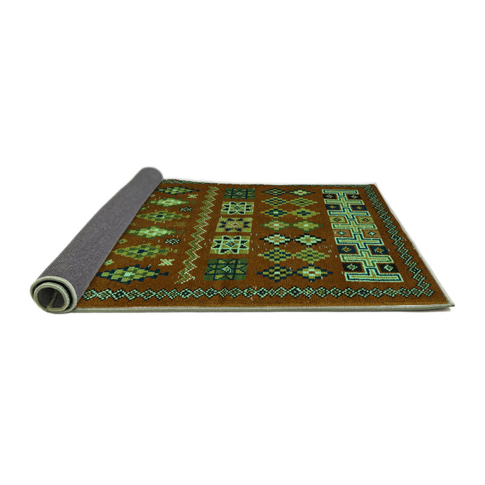 Sideview of Southwestern Turquoise Country Rug, abs5275turq