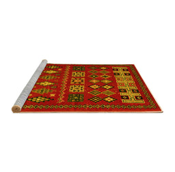 Sideview of Machine Washable Southwestern Yellow Country Rug, wshabs5275yw