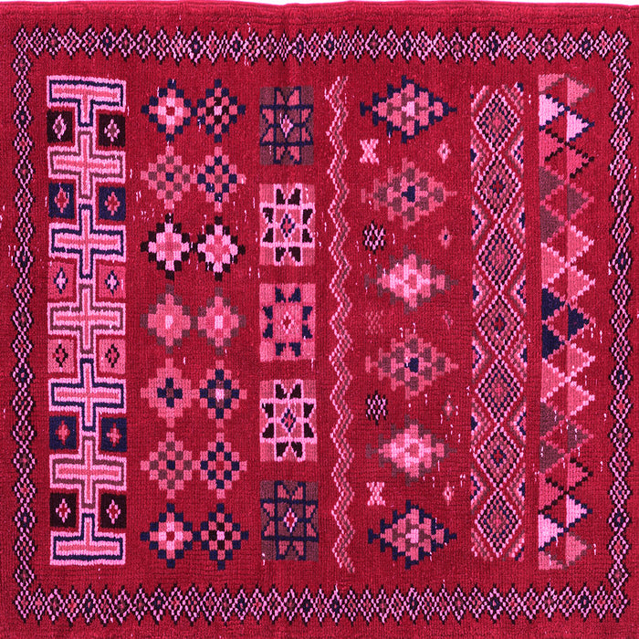 Square Machine Washable Southwestern Pink Country Rug, wshabs5275pnk