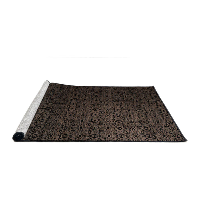 Sideview of Machine Washable Abstract Coffee Brown Rug, wshabs5276