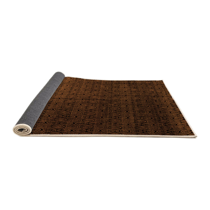 Sideview of Abstract Orange Modern Rug, abs5276org