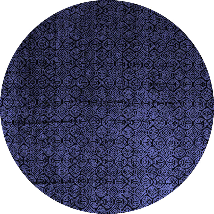 Round Abstract Blue Modern Rug, abs5276blu