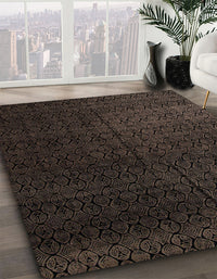 Abstract Coffee Brown Modern Rug, abs5276