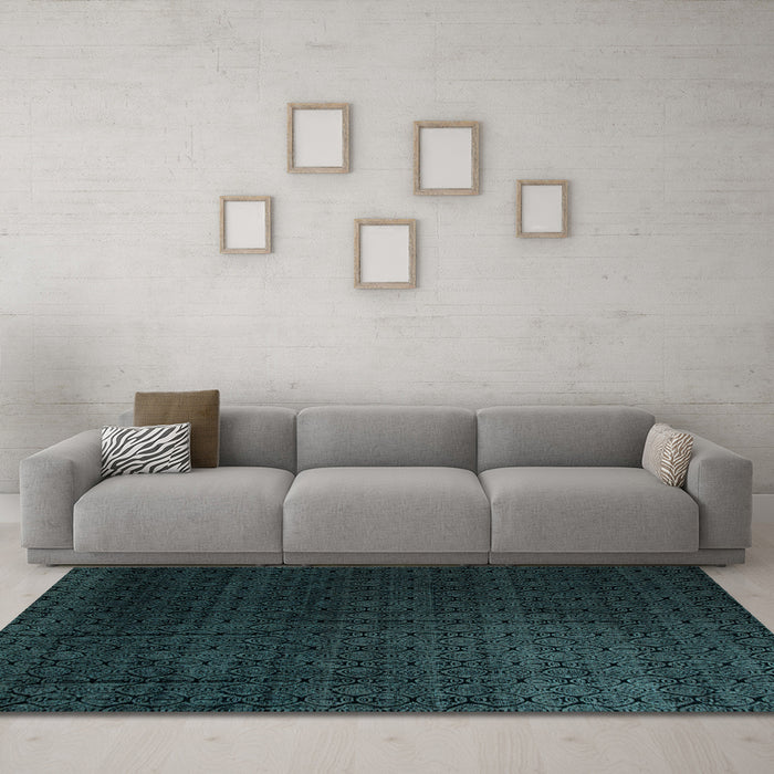 Machine Washable Abstract Light Blue Modern Rug in a Living Room, wshabs5276lblu