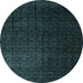 Round Machine Washable Abstract Light Blue Modern Rug, wshabs5276lblu