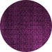 Round Machine Washable Abstract Pink Modern Rug, wshabs5276pnk