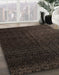 Machine Washable Abstract Coffee Brown Rug in a Family Room, wshabs5276