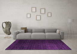 Machine Washable Abstract Purple Modern Area Rugs in a Living Room, wshabs5276pur