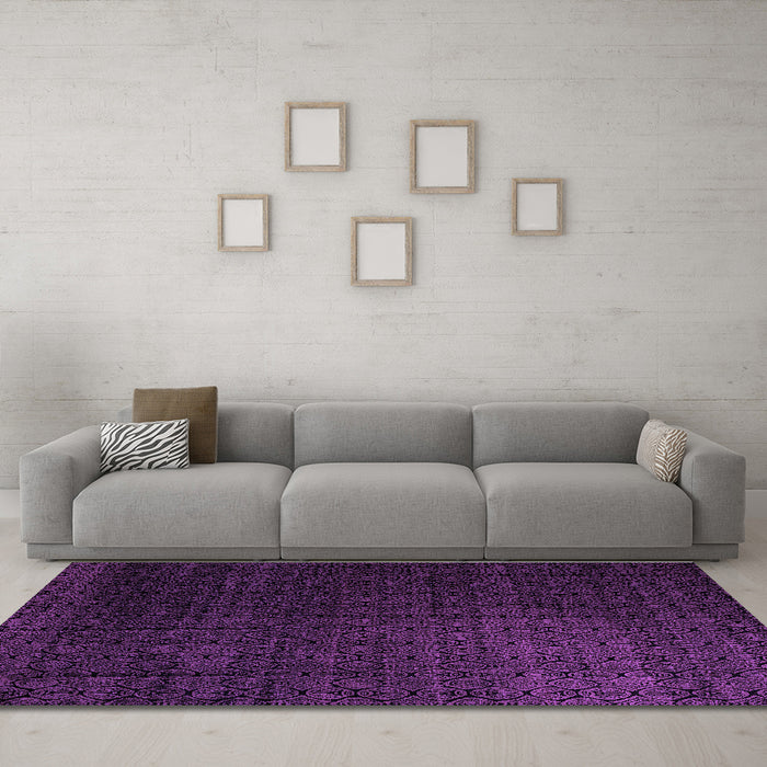 Machine Washable Abstract Purple Modern Area Rugs in a Living Room, wshabs5276pur