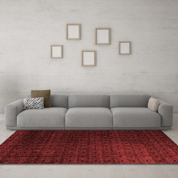 Modern Red Washable Rugs