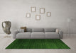 Machine Washable Abstract Green Modern Area Rugs in a Living Room,, wshabs5276grn