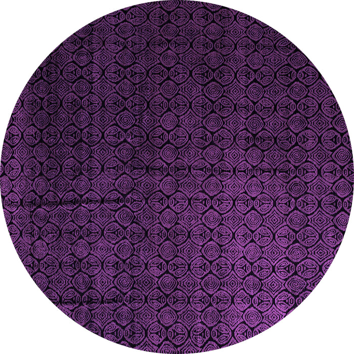 Round Abstract Purple Modern Rug, abs5276pur