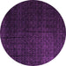 Round Abstract Purple Modern Rug, abs5276pur