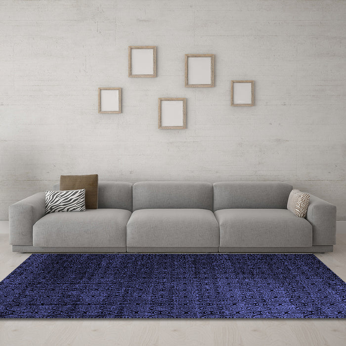 Machine Washable Abstract Blue Modern Rug in a Living Room, wshabs5276blu