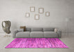 Machine Washable Abstract Pink Modern Rug in a Living Room, wshabs5277pnk