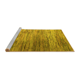 Sideview of Machine Washable Abstract Yellow Modern Rug, wshabs5277yw