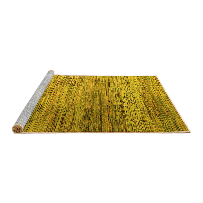 Sideview of Machine Washable Abstract Yellow Modern Rug, wshabs5277yw