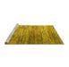 Sideview of Machine Washable Abstract Yellow Modern Rug, wshabs5277yw