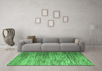 Machine Washable Abstract Emerald Green Modern Rug, wshabs5277emgrn