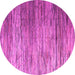 Round Machine Washable Abstract Pink Modern Rug, wshabs5277pnk