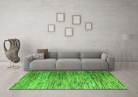 Machine Washable Abstract Green Modern Rug, wshabs5277grn