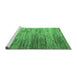 Sideview of Machine Washable Abstract Emerald Green Modern Area Rugs, wshabs5277emgrn