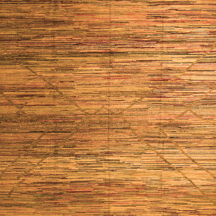 Square Machine Washable Abstract Orange Modern Area Rugs, wshabs5277org