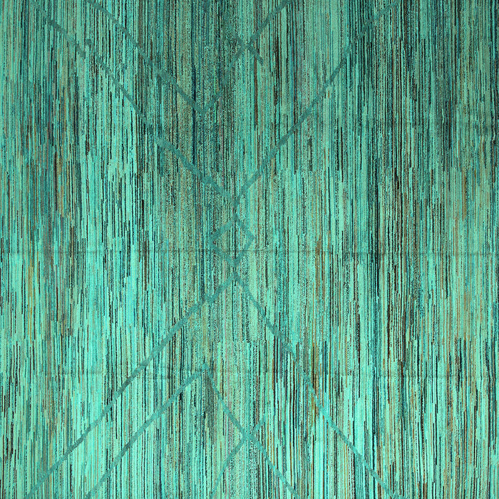 Square Abstract Turquoise Modern Rug, abs5277turq