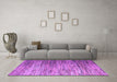 Machine Washable Abstract Purple Modern Area Rugs in a Living Room, wshabs5277pur