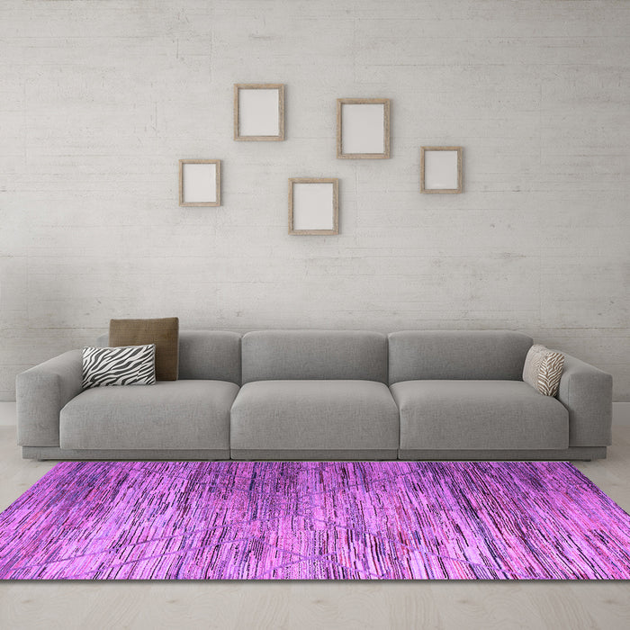 Machine Washable Abstract Purple Modern Area Rugs in a Living Room, wshabs5277pur