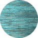 Round Machine Washable Abstract Light Blue Modern Rug, wshabs5277lblu