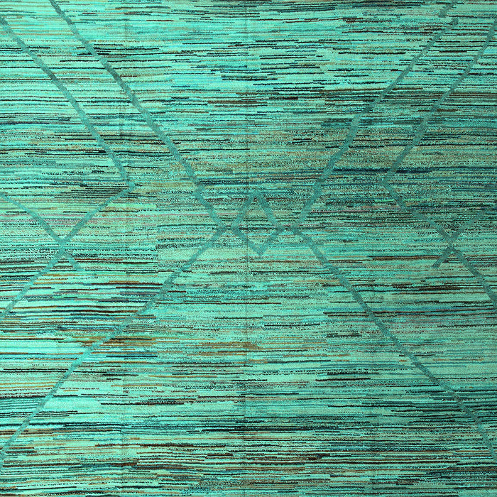 Machine Washable Abstract Turquoise Modern Area Rugs, wshabs5277turq