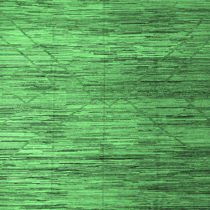 Square Machine Washable Abstract Emerald Green Modern Area Rugs, wshabs5277emgrn