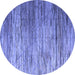 Round Abstract Blue Modern Rug, abs5277blu