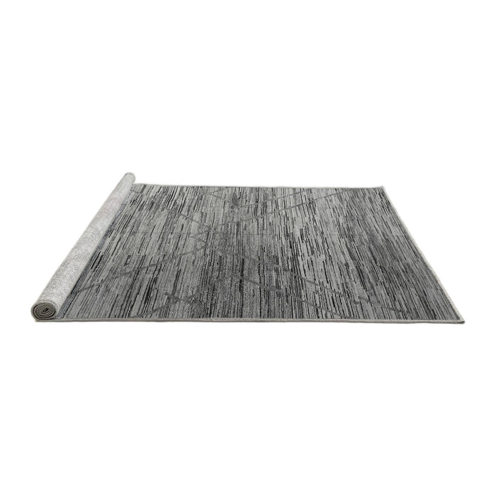 Sideview of Machine Washable Abstract Gray Modern Rug, wshabs5277gry