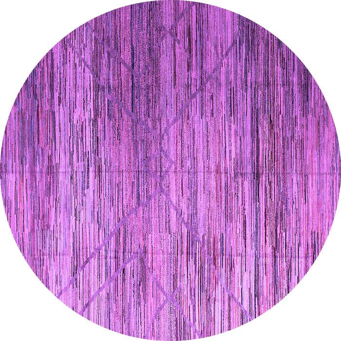 Round Machine Washable Abstract Purple Modern Area Rugs, wshabs5277pur