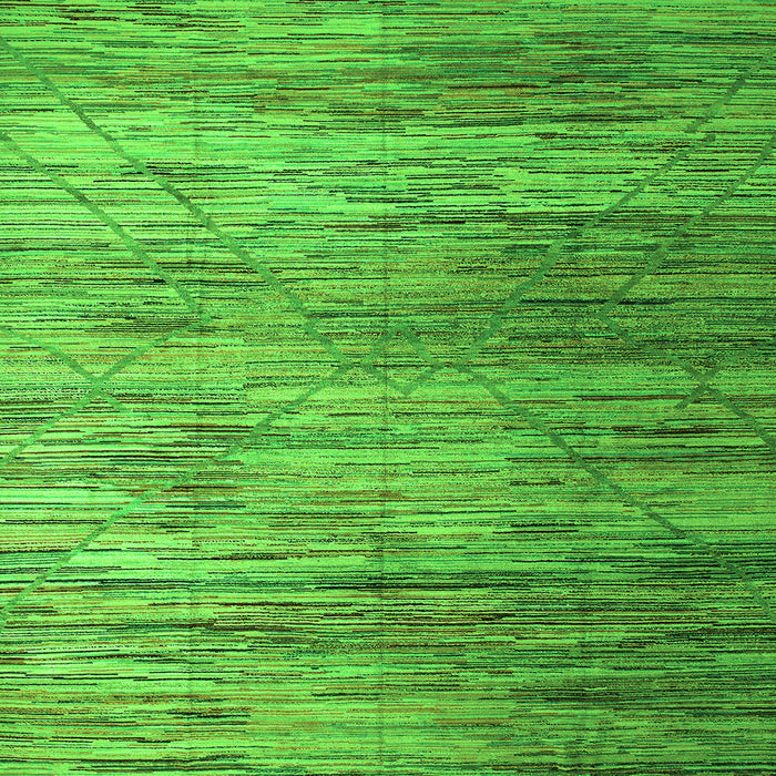 Square Abstract Green Modern Rug, abs5277grn