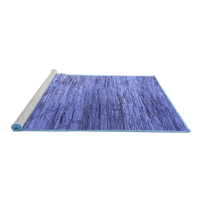 Sideview of Machine Washable Abstract Blue Modern Rug, wshabs5277blu