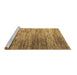 Sideview of Machine Washable Abstract Brown Modern Rug, wshabs5277brn